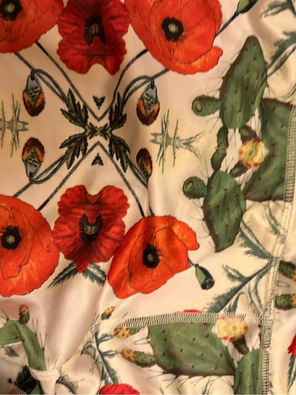 LuLaRoe Jade Athletic Capri Floral Cactus Print 2XL - Picture 3 of 4
